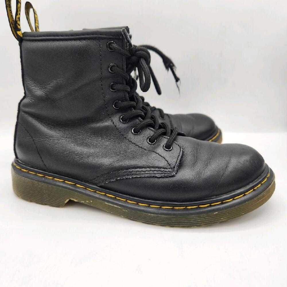 Dr. Martens Junior 1460 Softy‎ T Leather Lace Up Boots Kids Size 3 Black
